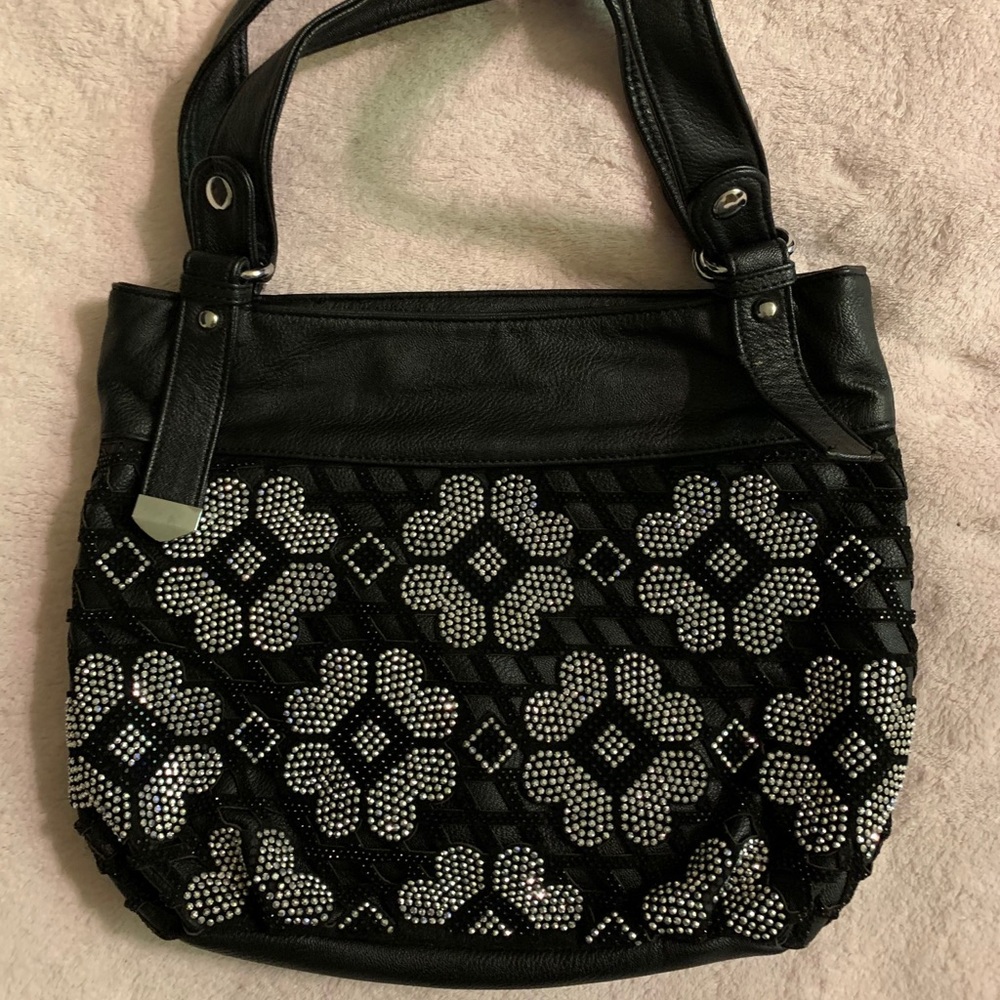 Sequined flowered purse